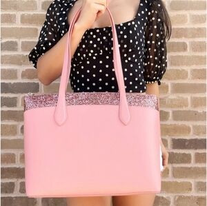 NEW NWT Kate Spade Large Flash Glitter Satchel Purse